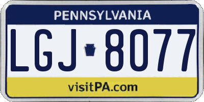 PA license plate LGJ8077
