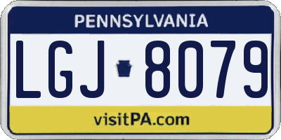 PA license plate LGJ8079