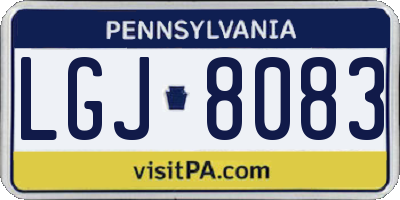 PA license plate LGJ8083