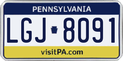 PA license plate LGJ8091