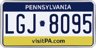PA license plate LGJ8095