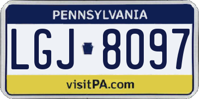 PA license plate LGJ8097
