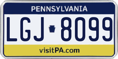 PA license plate LGJ8099