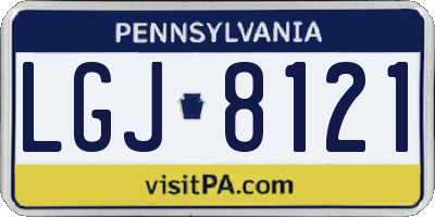 PA license plate LGJ8121