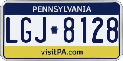 PA license plate LGJ8128