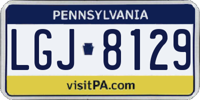 PA license plate LGJ8129
