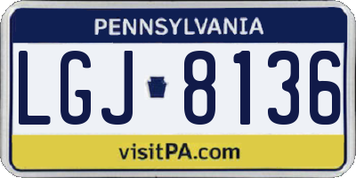PA license plate LGJ8136