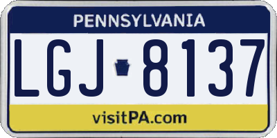 PA license plate LGJ8137