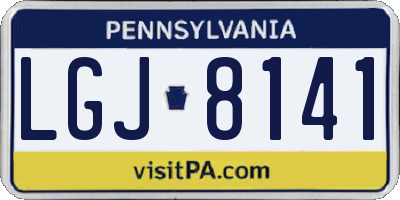 PA license plate LGJ8141