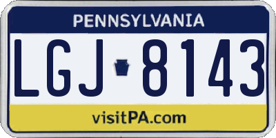 PA license plate LGJ8143