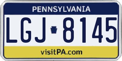 PA license plate LGJ8145