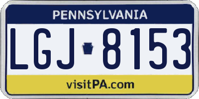 PA license plate LGJ8153