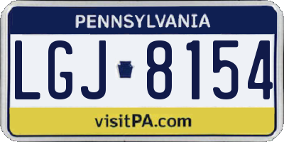 PA license plate LGJ8154