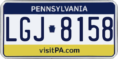 PA license plate LGJ8158