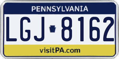 PA license plate LGJ8162