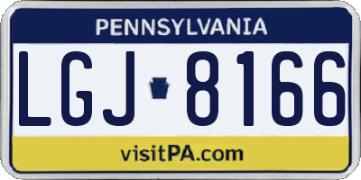 PA license plate LGJ8166