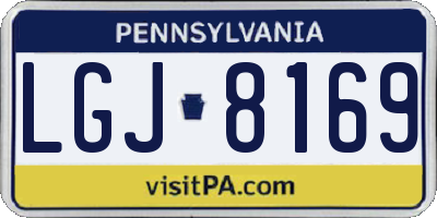 PA license plate LGJ8169