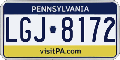 PA license plate LGJ8172