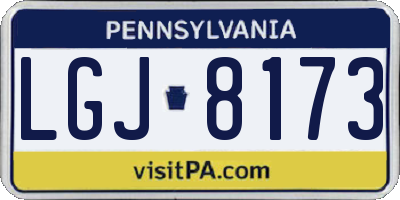 PA license plate LGJ8173