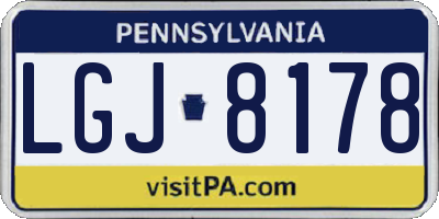 PA license plate LGJ8178