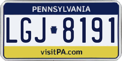 PA license plate LGJ8191