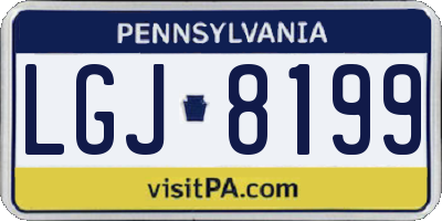 PA license plate LGJ8199