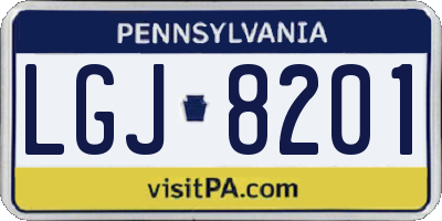 PA license plate LGJ8201
