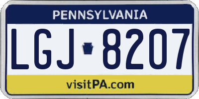 PA license plate LGJ8207
