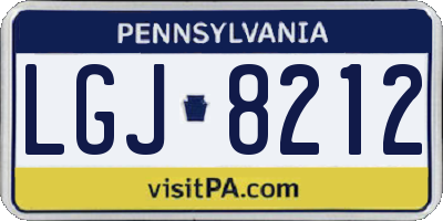 PA license plate LGJ8212