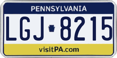 PA license plate LGJ8215