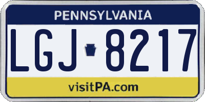 PA license plate LGJ8217