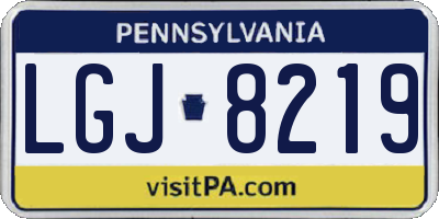 PA license plate LGJ8219