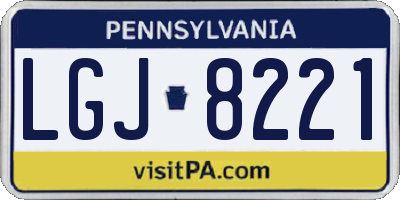 PA license plate LGJ8221