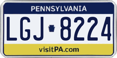 PA license plate LGJ8224