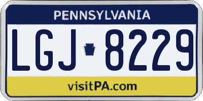 PA license plate LGJ8229