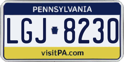 PA license plate LGJ8230