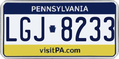 PA license plate LGJ8233