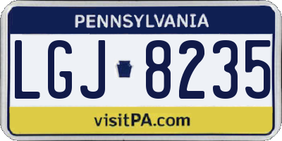 PA license plate LGJ8235