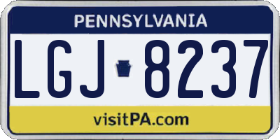 PA license plate LGJ8237