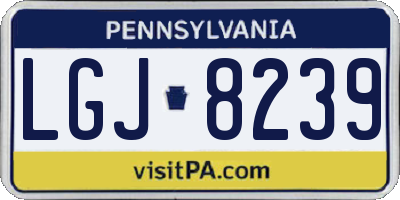 PA license plate LGJ8239