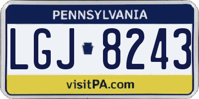 PA license plate LGJ8243