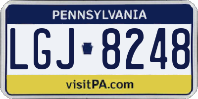 PA license plate LGJ8248