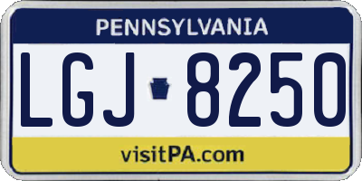 PA license plate LGJ8250