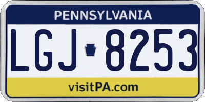 PA license plate LGJ8253