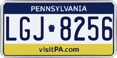 PA license plate LGJ8256