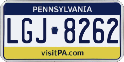 PA license plate LGJ8262