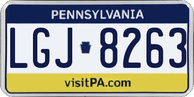 PA license plate LGJ8263