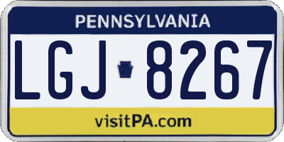 PA license plate LGJ8267