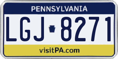 PA license plate LGJ8271
