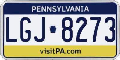 PA license plate LGJ8273